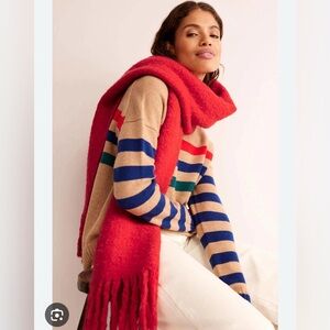 Boden Fluffy Scarf in Bright Red